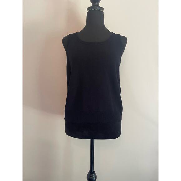 J.S.S knitwear 3 pcs suit small black/cream wool jacket pants tank womens lux - Picture 5 of 16